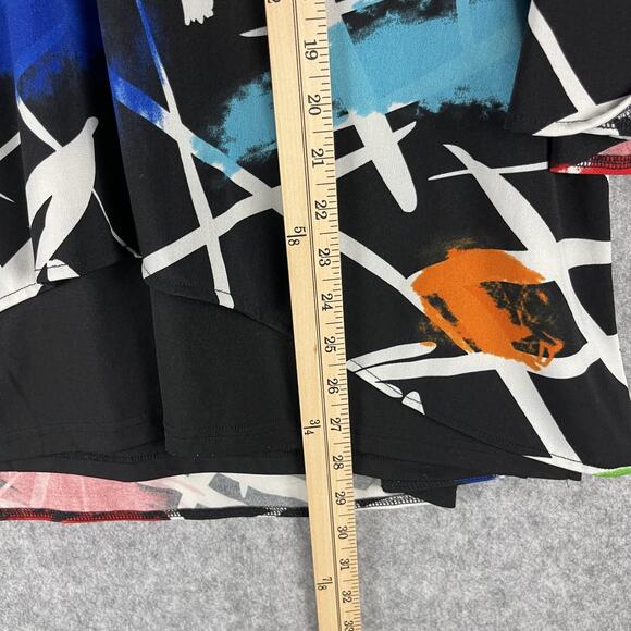 Calessa Tunic Top Womens Medium Abstract Colorful Flutter Sleeve Bold Artsy - Picture 9 of 14